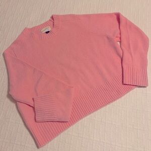 Cropped crew neck sweater ~ bubblegum pink